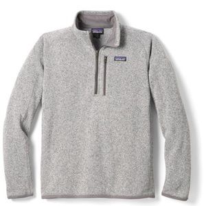Mens Gray Patagonia Fleece Quarter Zip Jacket